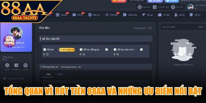 Tổng quan về rút tiền 88AA và những ưu điểm nổi bật